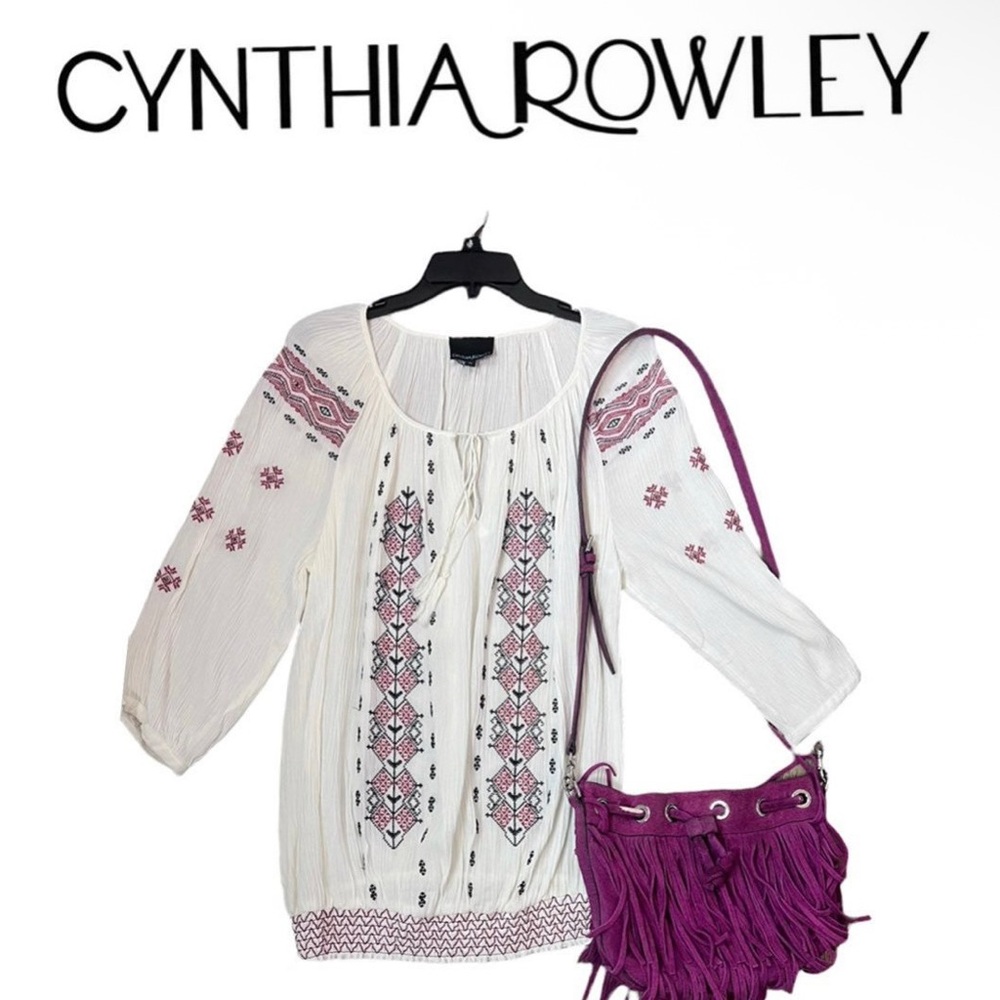 NWOT Cynthia Rowley White Boho Top
